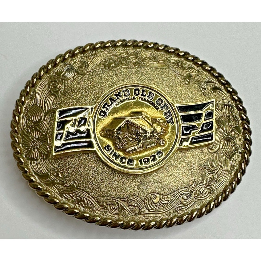 VTG Grand Ole Opry Belt Buckle Raintree 1978 Western Musical Notes Signed